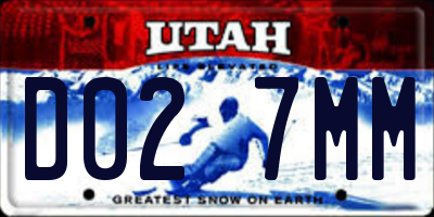 UT license plate D027MM