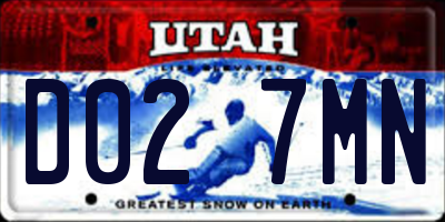 UT license plate D027MN