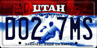 UT license plate D027MS