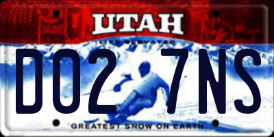 UT license plate D027NS