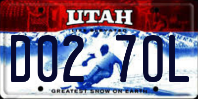 UT license plate D027OL