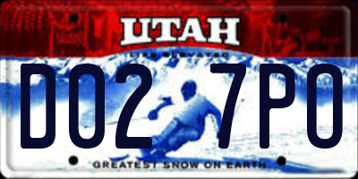 UT license plate D027PO