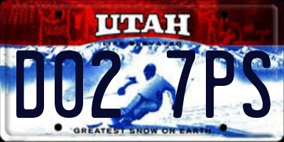 UT license plate D027PS