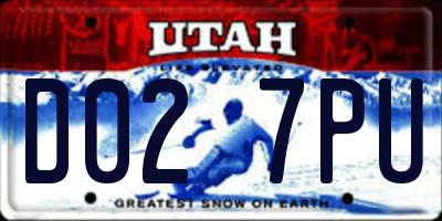 UT license plate D027PU