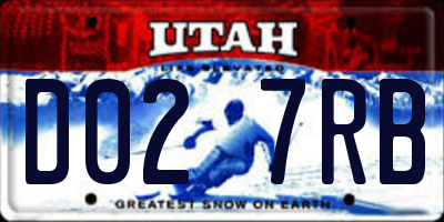 UT license plate D027RB