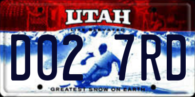 UT license plate D027RD