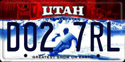 UT license plate D027RL