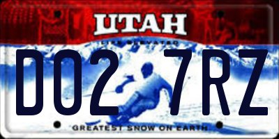 UT license plate D027RZ