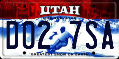UT license plate D027SA