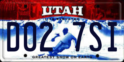 UT license plate D027SI