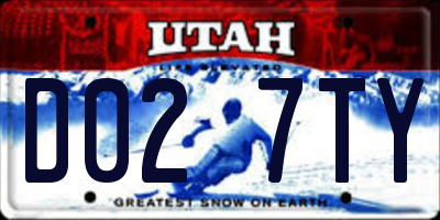 UT license plate D027TY