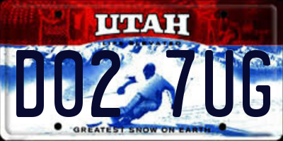 UT license plate D027UG