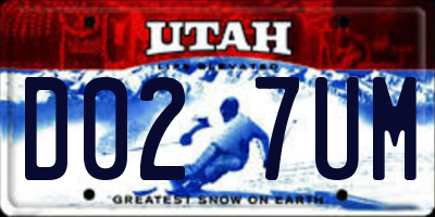 UT license plate D027UM