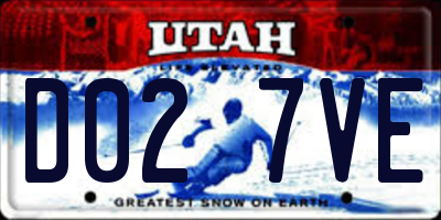 UT license plate D027VE