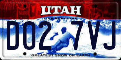 UT license plate D027VJ