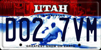 UT license plate D027VM