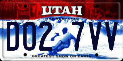 UT license plate D027VV