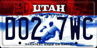 UT license plate D027WC