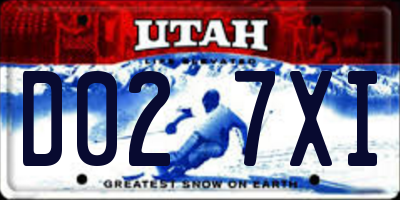 UT license plate D027XI