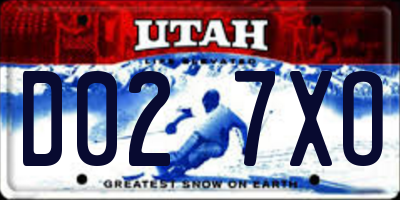 UT license plate D027XO