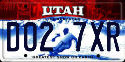 UT license plate D027XR
