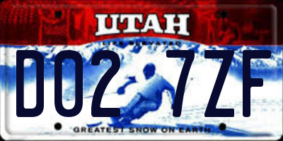 UT license plate D027ZF