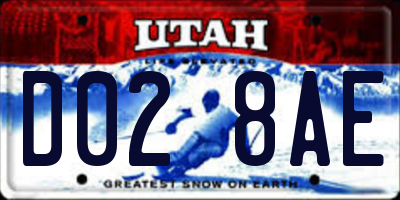 UT license plate D028AE