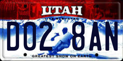 UT license plate D028AN