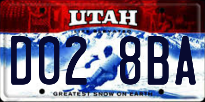 UT license plate D028BA