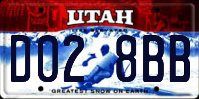 UT license plate D028BB