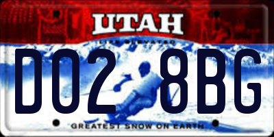 UT license plate D028BG
