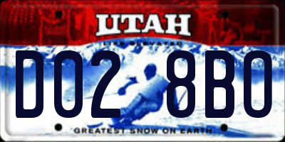 UT license plate D028BO