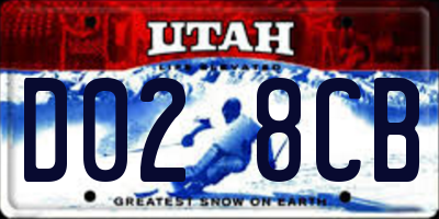 UT license plate D028CB
