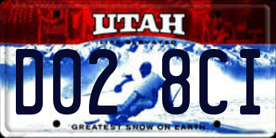 UT license plate D028CI
