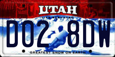 UT license plate D028DW