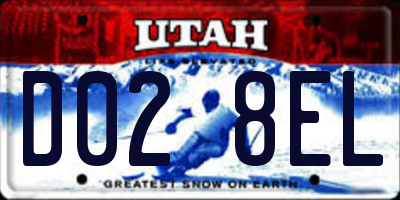 UT license plate D028EL