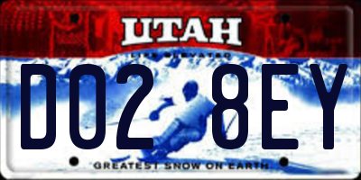 UT license plate D028EY