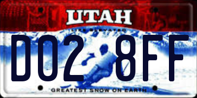 UT license plate D028FF