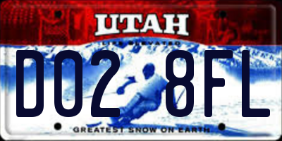 UT license plate D028FL