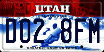 UT license plate D028FM