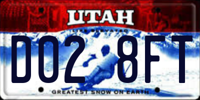 UT license plate D028FT