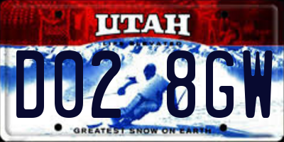 UT license plate D028GW