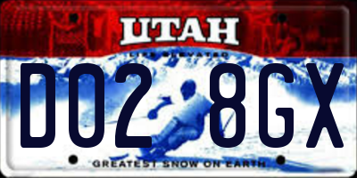 UT license plate D028GX