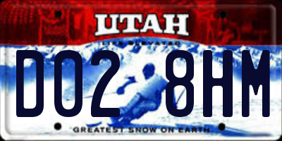 UT license plate D028HM