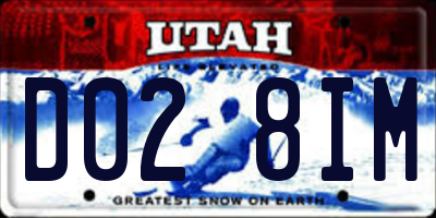 UT license plate D028IM