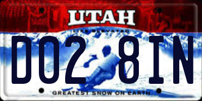 UT license plate D028IN