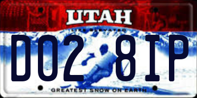 UT license plate D028IP