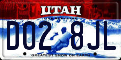 UT license plate D028JL