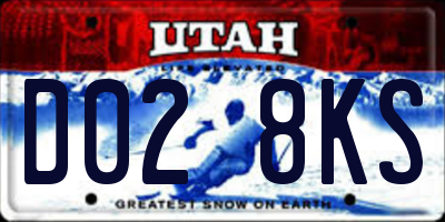 UT license plate D028KS