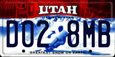 UT license plate D028MB